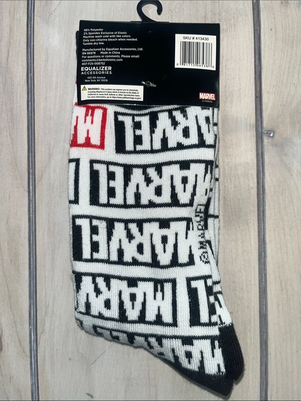 Marvel Men's Crew Socks - Blue Spider-Man & Black/White Logo Pair